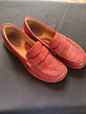 Red Born Leather Loafers 8.5
